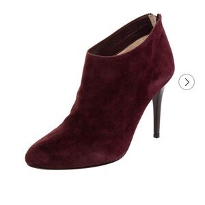 Jimmy Choo Mendez Burgundy Suede Booties SZ 38